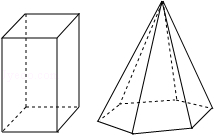 如图是一个四棱柱和一个六棱锥,它们各