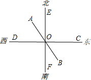 如图abo在同一条直线上如果oa的方向是北偏西240230那么ob的方向是