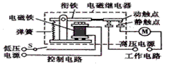 电磁铁无磁性,电动机不转动c.电磁铁有磁性,电动机转动